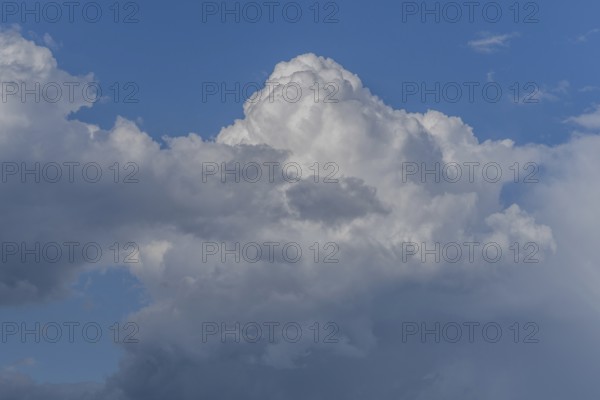 Dark storm clouds gather in the sky over a vast rural landscape, signalling an impending summer downpour. The atmosphere feels burdened by the impending weather. Bas rhin, Alsace, grand est, France