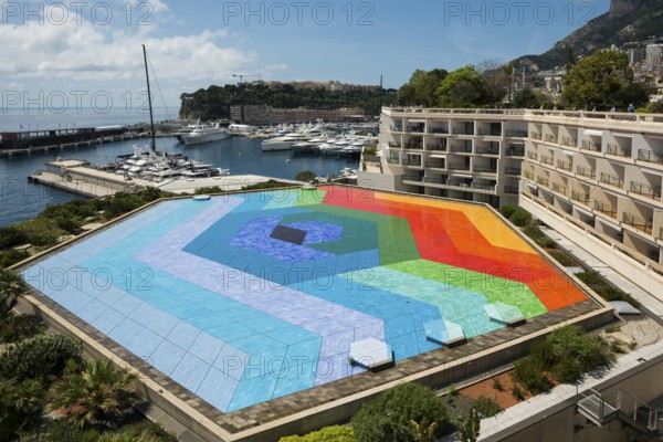 Roof of the auditorium, mosaic, artist Victor VASARELY, Monte Carlo, Cote d'Azur, Monaco