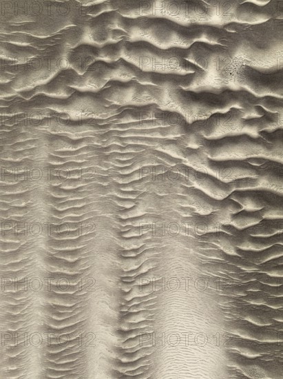 Patterns in the sand of the Namib Desert. Aerial view. Drone shot. Skeleton Coast National Park, Namibia