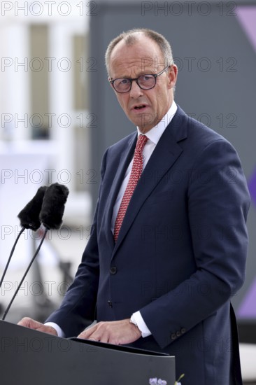 Friedrich Merz also Joachim-Friedrich Martin Josef Merz, Chancellor of the Federal Republic of Germany - Festakt 70 Jahre Deutschland in der NATO, Federal Ministry of Defence, Berlin, 09.7.25