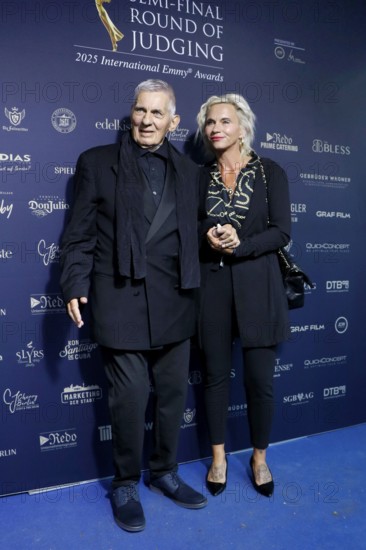 Heinz Hönig and his woman Annika Kärsten-Hoenig at the Cocktail Prolongé for the Semi-Final Round of Judging of the International Emmy® Awards 2025 in Berlin at the Schlosshotel Berlin on 7 July 2025
