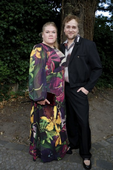 Gisa Flake with partner Knud Riepen at the Cocktail Prolongé for the Semi-Final Round of Judging of the International Emmy® Awards 2025 in Berlin at the Schlosshotel Berlin on 07.07.2025