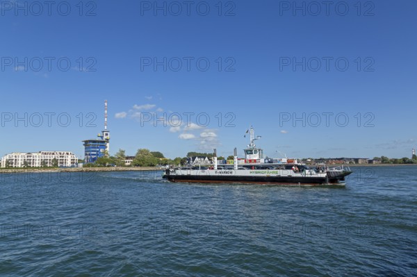 Warnow ferry, Hohe Düne ferry pier, Warnemünde, Rostock, Mecklenburg-Western Pomerania, Germany