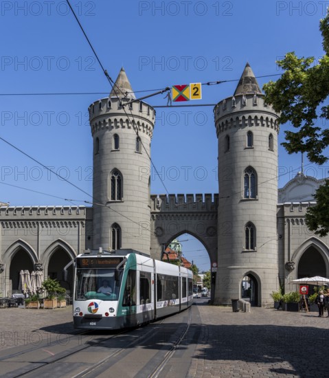 Road traffic, Tram at Nauener Tor, Potsdam, Brandenburg, Germany