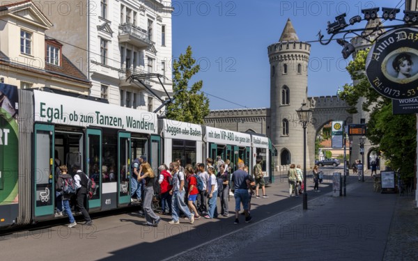 Road traffic, Tram at Nauener Tor, Potsdam, Brandenburg, Germany
