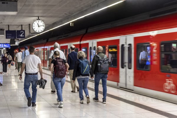 Stuttgart Region suburban railway at a stop in Stuttgart, Baden-Württemberg, Germany