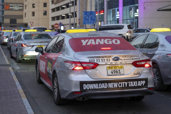 Road traffic taxi, Abu Dhabi, United Arab Emirates
