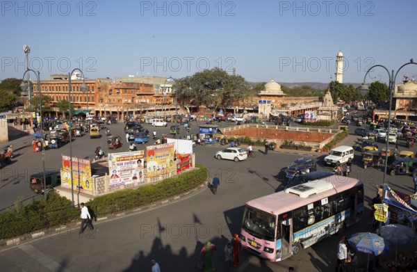 View of Chhoti Chaupar Square in the old city centre, Jaipur, Rajasthan, India