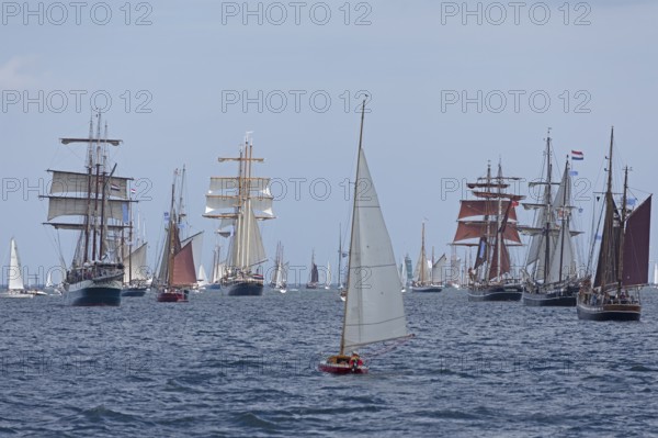 Sailing ships, windjammer parade, Kieler Woche, Kiel Fjord, Kiel, Schleswig-Holstein, Germany