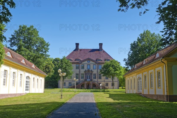 Schieder Castle, north side, was built at the beginning of the 18th century in the style of Dutch Classicism, a variant of Baroque that was widespread in Westphalia at the time. Schieder-Schwalenberg, district of Lippe, North Rhine-Westphalia, Germany