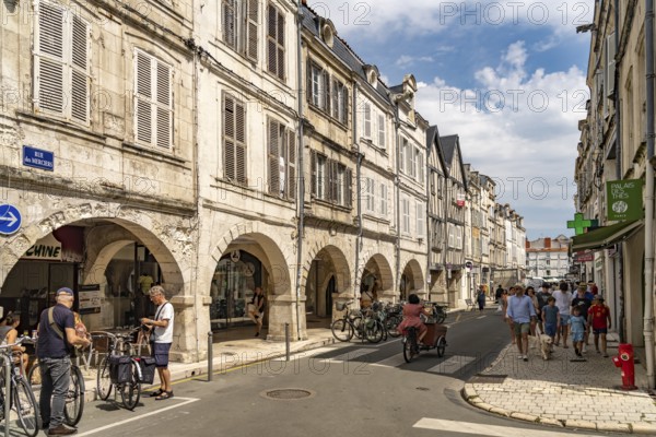 In the old town centre of La Rochelle, France