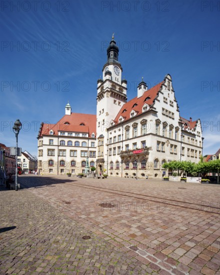 Town Hall on the Obermarkt, by master builder Karl Otto Richter and Hugo Licht, listed building, historic centre of Döbeln, Saxony, Germany