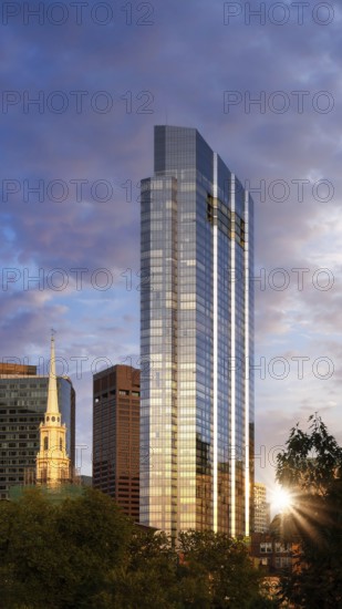 Boston downtown and historic center streets near Freedom Trail and Beacon Hill