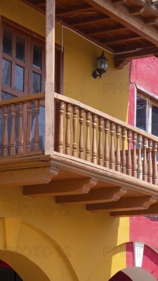 Columbia, Unesco site, colorful Cartagena Walled City Cuidad Amurrallada in historic city center