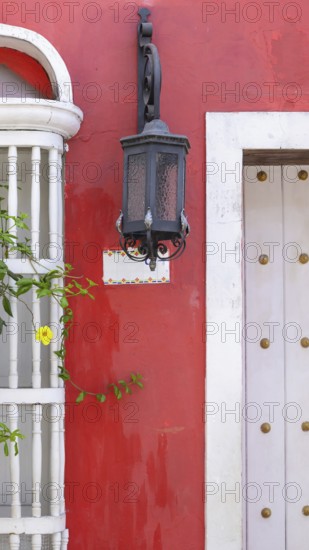 Olorful streets of Cartagena in historic Getsemani district near Walled City, Ciudad Amurallada