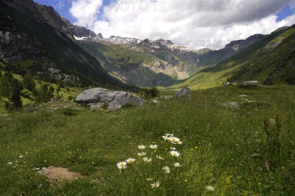Mountain landscape in the Valle de Otal near Torla-Ordesa, Spain