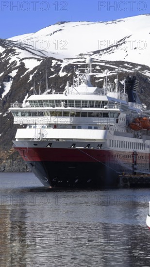 Honningsvag bay, island of Mageroya in Finmark county, Norway. Famous cruise and tourist destination near North Cape