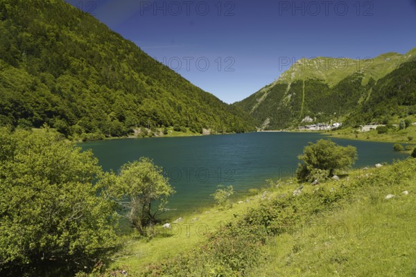 The lake Lac de Fabrèges near Laruns, Pyrénées-Atlantiques, France