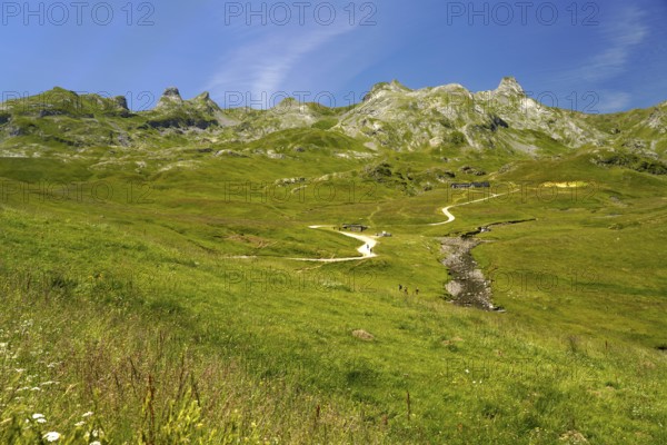 Mountain landscape of the Pyrenees near Laruns, Pyrénées-Atlantiques, France