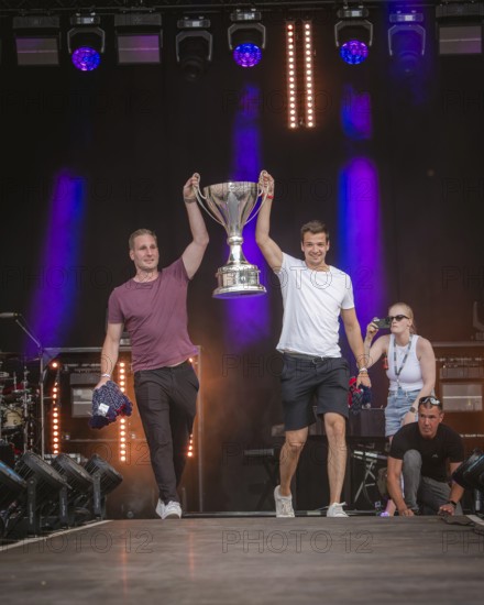 Players of the Eisbären Berlin at the Berliner Rundfunk 91.4 Open Air in the Berlin Parkbühne Wuhlheide on 05.07.2025