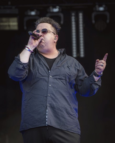 Sebastian Krumbiegel, singer of the band Die Prinzen at the Berliner Rundfunk 91.4 Open Air in the Berlin Parkbühne Wuhlheide on 05.07.2025