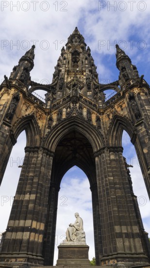 Scotland, Edinburgh, 1 June, 2025: Scott Monument in Edinburgh historic city ceter old town