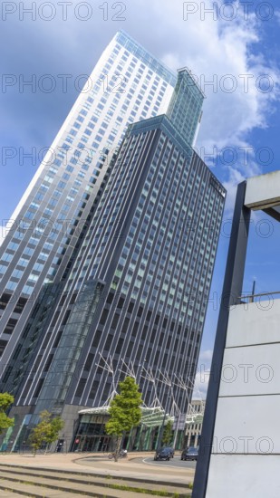 Holland, Rotterdam. Downtown financial business district panorama and city skyline