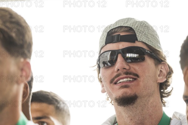Nick Woltemade. Portrait. Reception in the state capital Stuttgart after VfB Stuttgart's victory in the DFB Cup. Stuttgart, Baden-Württemberg, Germany