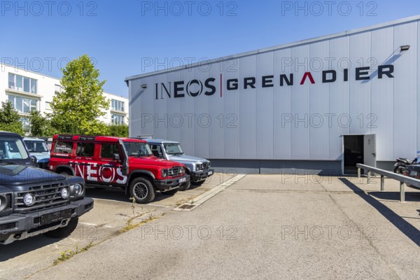 Off-road vehicles of the INEOS Grenadier brand. Branch of the French automotive company in Holzgerlingen, Baden-Württemberg, Germany