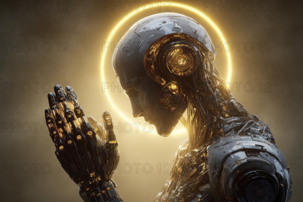 Concept of AI acquiring General Intelligence ability, becoming like god and more intelligent then humans and being able to make their own decisions and execute them independently of humans, AI generated