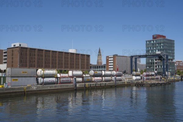 Modern office building, town hall, Schwedenkai, harbour, Kiel, Kiel Fjord, Baltic Sea, Schleswig-Holstein, Germany