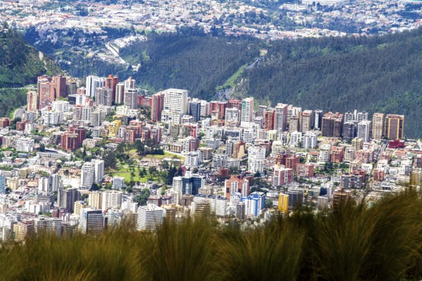 City of Quito, View from the Cruz Loma cable car station. Pichincha province, Ecuador, South America