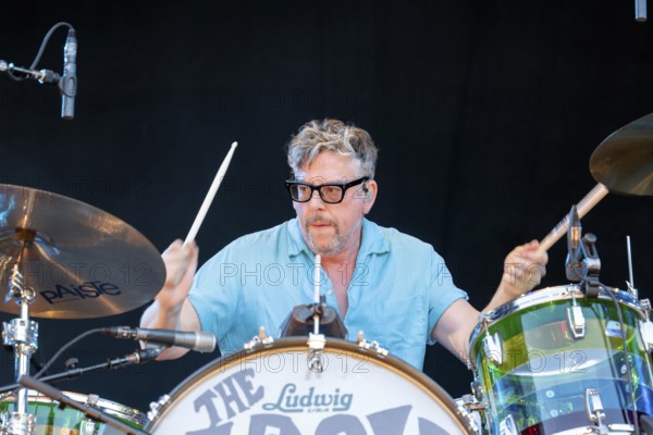 Patrick Carney, Drummer, The Black Keys, Rock, Blues, USA, live open air at the Citadel Music Festival, 01.07.2025, Zitadelle Spandau, Berlin, Germany, only concert in Germany < english> The Black Keys, Rock, Blues, USA, live open air at the Citadel Music Festival, July 1, 2025, Spandau Citadel, Berlin, Germany