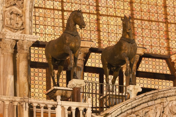Loggia dei Cavalli, Roman Catholic Basilica of St Mark on St Mark's Square, Venice, Veneto, Italy