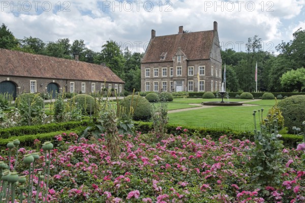 Moated castle Haus Welbergen, Ochtrup, Welbergen, Münsterland, North Rhine-Westphalia, Germany