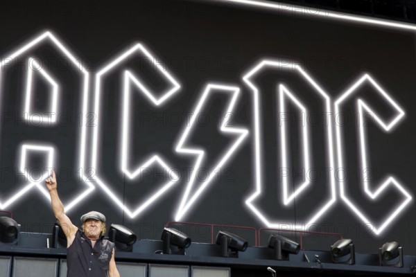 Brian Johnson, lead singer of AC/DC live on Power Up Tour 2025 at the Olympiastadion Berlin on 30 June 2025