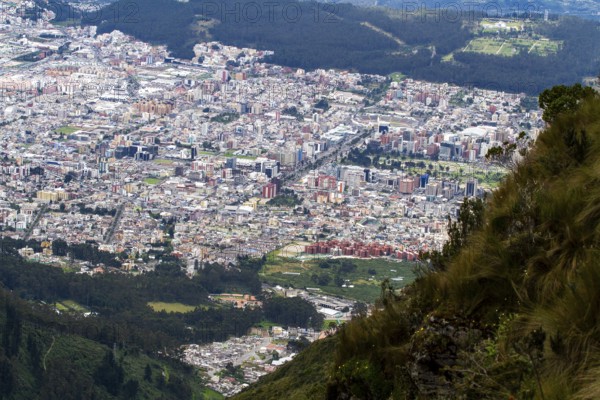 City of Quito, View from the Cruz Loma cable car station. Pichincha province, Ecuador, South America