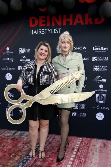 Janine Becker (owner) and Uff at the VIP opening of the new Deinhard Salon Am Mühlanger 3, Berlin, 28/06/2025