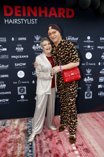 Barbara Schöne and Julian F. M. Stöckel at the VIP opening of the new Deinhard Salon Am Mühlanger 3, Berlin, 28 June 2025