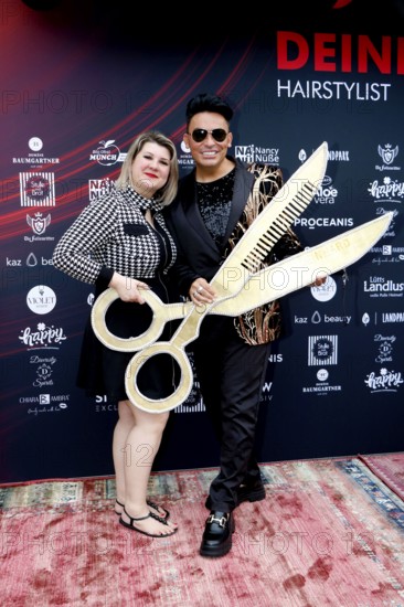 Janine Becker and Matthias Mangiapane at the VIP opening of the new Deinhard Salon Am Mühlanger 3, Berlin, 28 June 2025