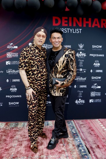 Julian F. M. Stöckel and Matthias Mangiapane at the VIP opening of the new Deinhard Salon Am Mühlanger 3, Berlin, 28 June 2025