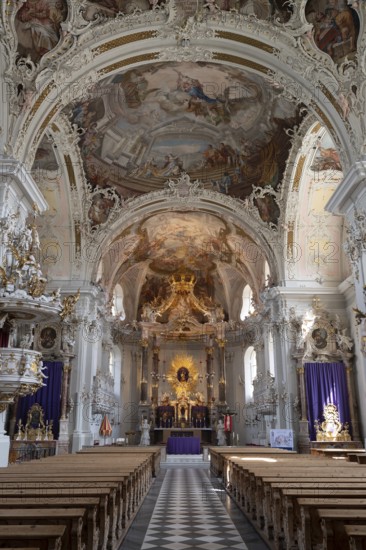 Interior of the parish church and basilica Mariae Empfängnis, Wilten Insbruck, Austria