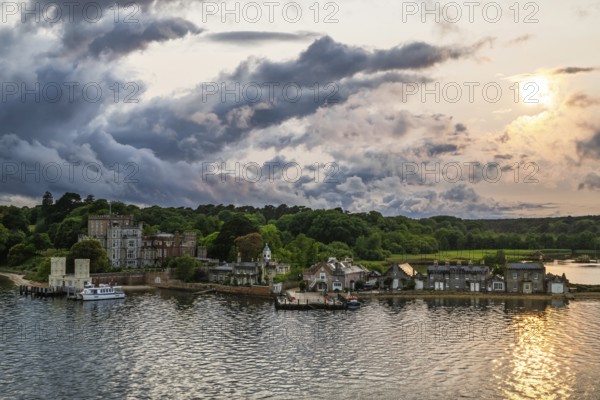 Sunset over Brownsea Castle, Brownsea Island, Poole, Dorset, England, United Kingdom