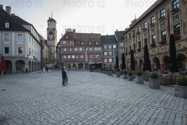 Market square, Memmingen, Bavaria, Germany