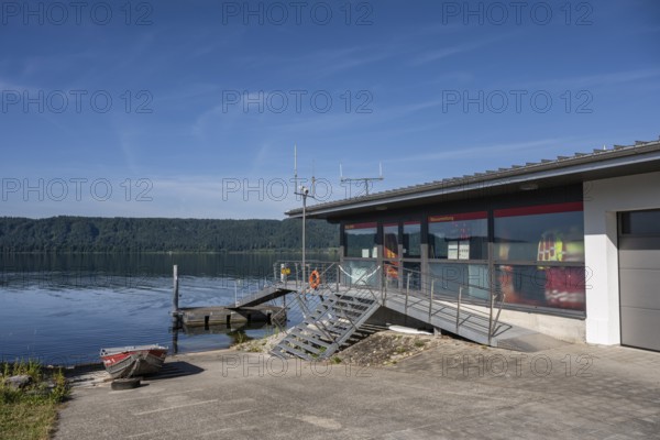 Rescue station of the DLRG local group Sipplingen, Deutsche Lebens Rettungs Gesellschaft e.V. Wasserrettung, Lake Constance, Bodenseekreis, Baden-Württemberg, Germany