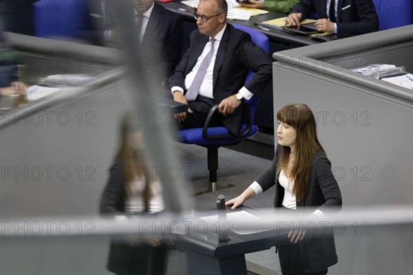 Berlin, Germany - 24.6.2025: Heidi Reichinnek from Die Linke responds to the government statement by Federal Chancellor Friedrich Merz on the NATO summit and the European Council in the Bundestag in Berlin