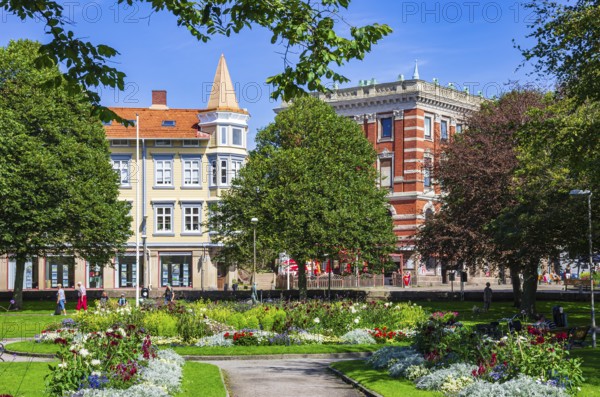 Idyllic green spaces in the picturesque municipal park of Lysekil (Lysekils stadsparken), Bohuslän, Västra Götalands län, Sweden, Scandinavia, for editorial use only