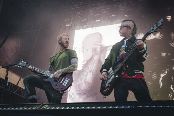 Zacky Vengeance and Synyster Gates (Brian Elwin Haner Jr.), guitarists of Avenged Sevenfold live at the Zitadelle Spandau in Berlin on 21/06/2025