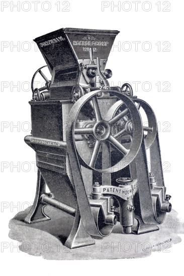 Milling, agriculture, roller mill Fortuna, by Hoerde & Co, around 1870, digitally improved reproduction of a 19th century model, historical, exact date unknown
