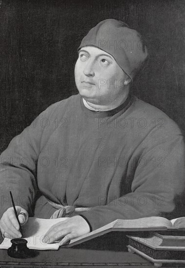 Portrait of Tommaso Inghirami, (1470 to 1516), humanist, after an oil painting by Raphael, digitally enhanced reproduction of a 19th century model, historical, exact date unknown